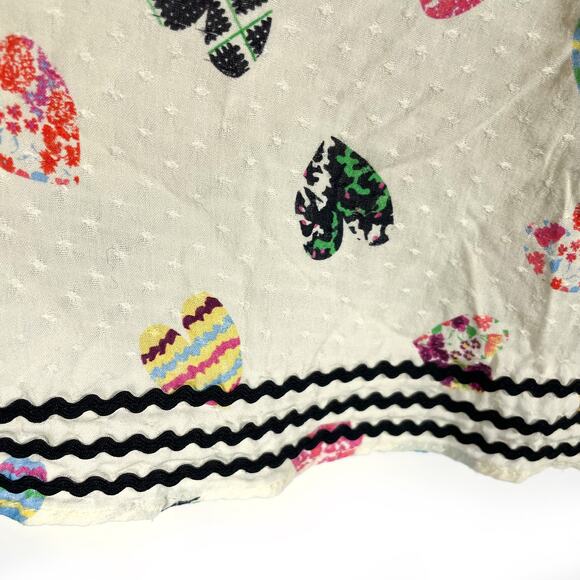 Hofmann Copenhagen Elina Heart Print Skirt Yellow Pleated‎ Elastic Waist Sz 2 - Picture 9 of 14